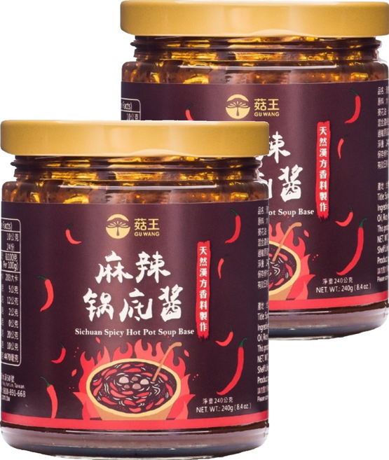 菇王 麻辣鍋底醬, 240g, 5罐