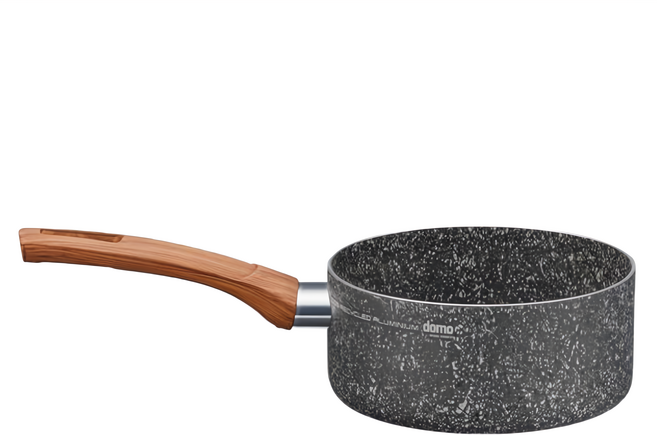 義大利 domo ECO 單柄湯鍋 16cm 不沾塗層 輕巧易用, 1個, 木色 + 黑色