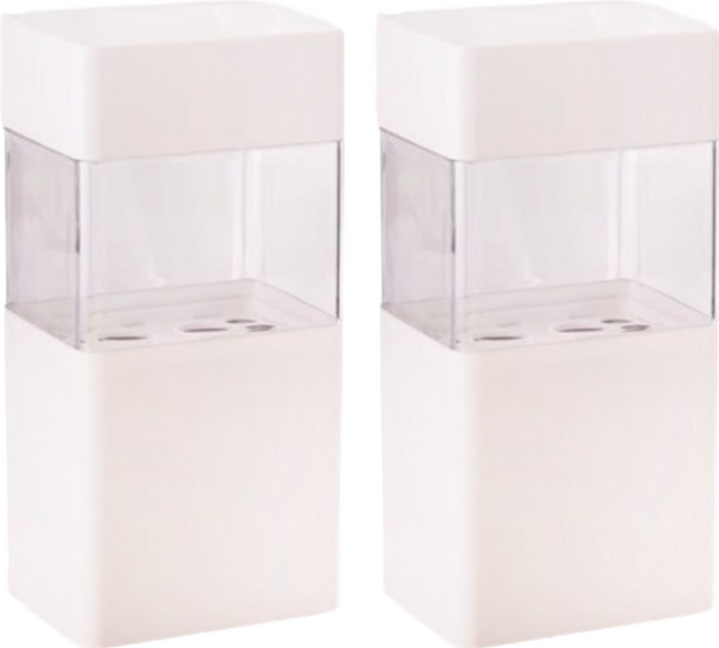 德德小品集 韓國絕美透明化妝品收納盒, 白色, 2個