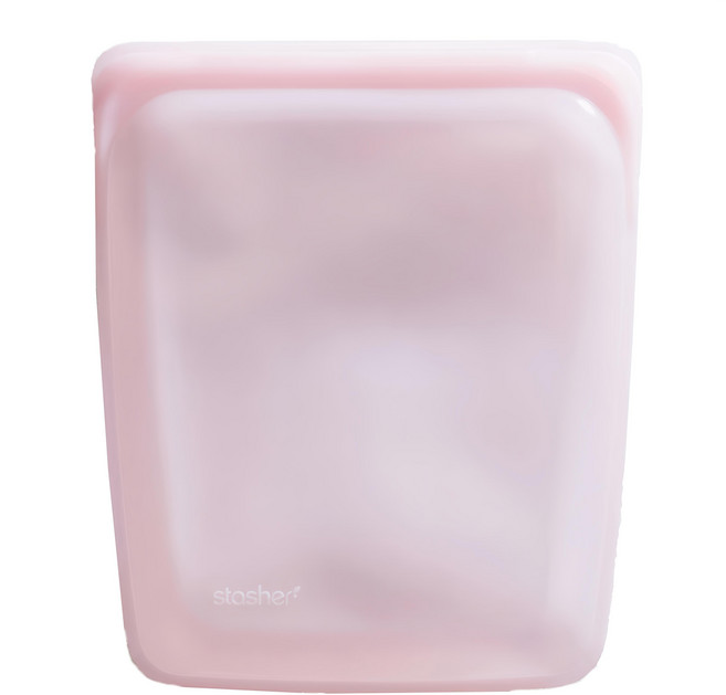 stasher 大長形矽膠密封袋, 21.59 x 26.03 x 3.81cm, 粉紅色, 1入, 1個