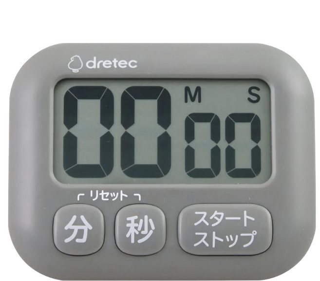 dretec 波波拉大螢幕計時器 3按鍵 T-591DG 深灰色, 1個