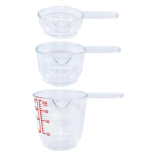 appety PC手柄量杯3件組 50ml + 100ml +200ml, 透明, 1組