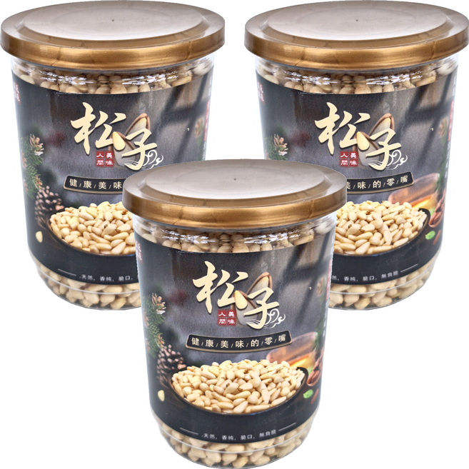 品鮮生活 極品野生紅松子 純素養份, 300g, 3罐