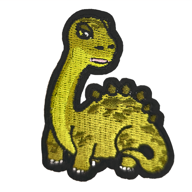 Hi 你好 刺繡貼紙, 腕龍 綠色, 1張