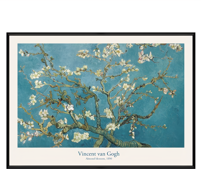 菠蘿選畫所 梵谷 杏花 掛畫 AVAR3406B, 黑色