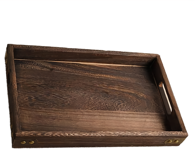 木托盤 手工雕琢 環保衛生 簡單大器, 1個, 木色