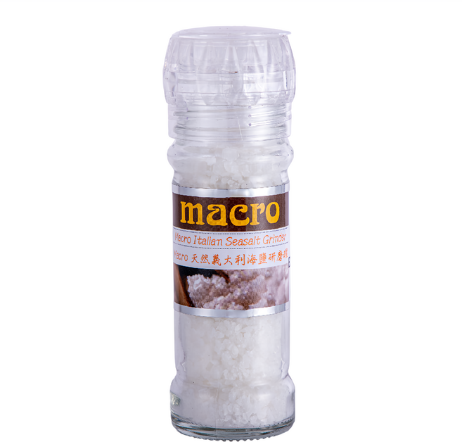Macro 天然義大利海鹽研磨罐, 100g, 1罐