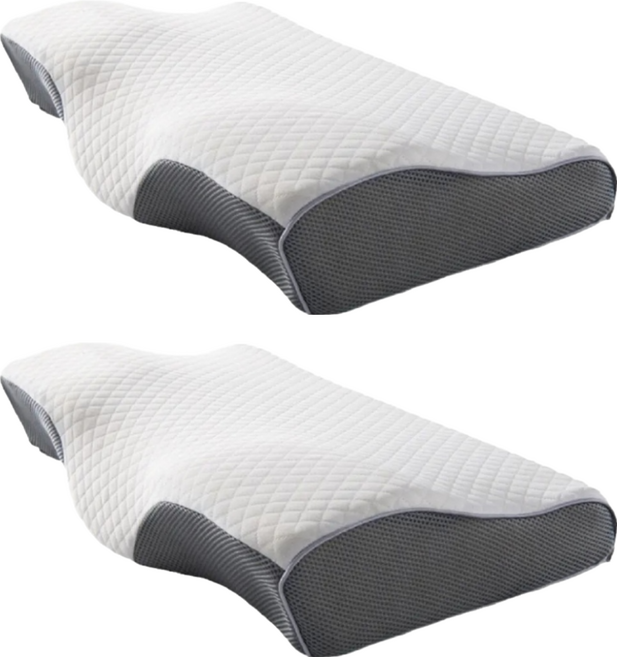 HONDONI 人體工學4D蝶型止鼾護頸低眠枕頭 Z1-EY, 沉靜灰, 2個