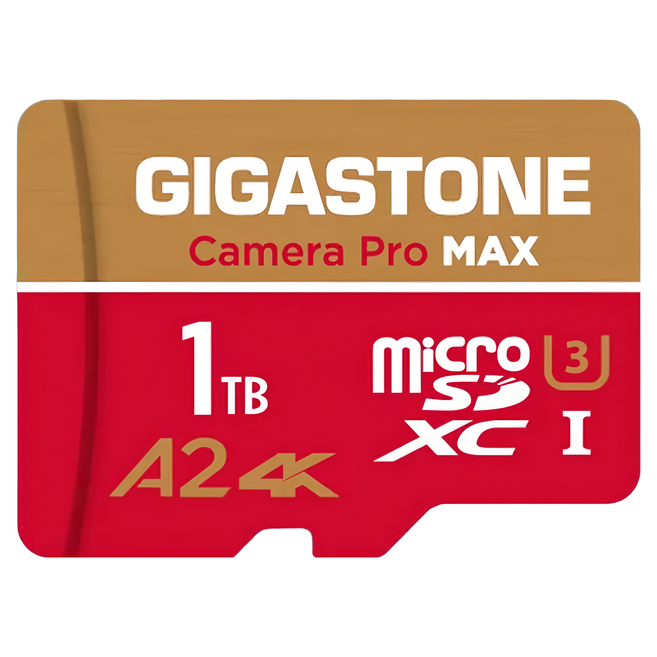GIGASTONE 立達 Camera Pro MAX microSDXC UHS-I U3 A2 4K 攝影高速記憶卡, 1TB, 1個