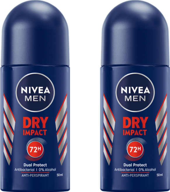 NIVEA 妮維雅 MEN 男士止汗爽身乳液 乾適活力, 50ml, 2瓶