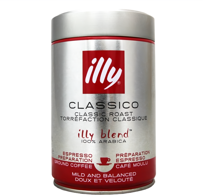 illy 意利 中烘培濾泡咖啡粉 250g 口感醇厚 香氣濃郁 100%阿拉比卡咖啡豆, 1罐, 研磨咖啡粉