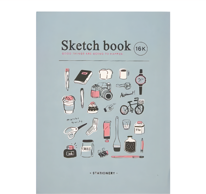 CCHING 青青文具 設計大學繪本書 簡單生活 素描本 100G素描紙, 16開, 128張
