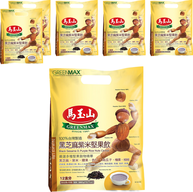 馬玉山 黑芝麻紫米堅果飲, 30g, 12包, 6袋