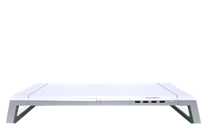 POLYWELL 寶利威爾 多功能電腦增高架 PW15-T65-0616, 白色, 1個