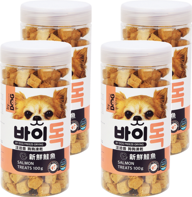 by DOG 狗狗凍乾零食, 100g, 4罐, 新鮮鮭魚