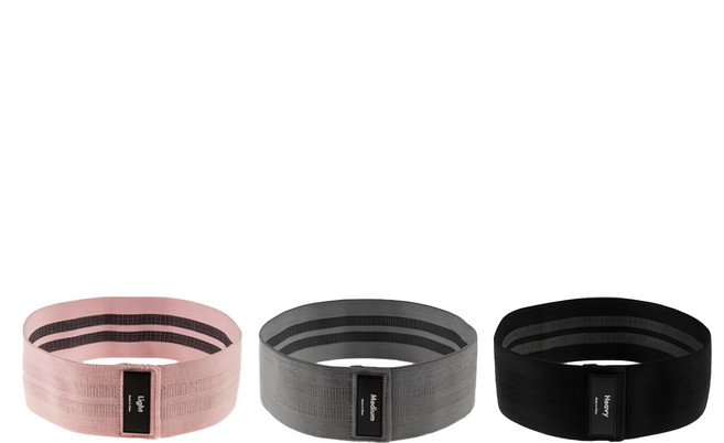 comet 提臀環狀彈力帶3件組, 粉色，灰色，黑色, 1組