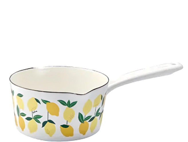 plune. sun craft 日本製造 琺琅 單柄 牛奶鍋 15cm 檸檬 1個