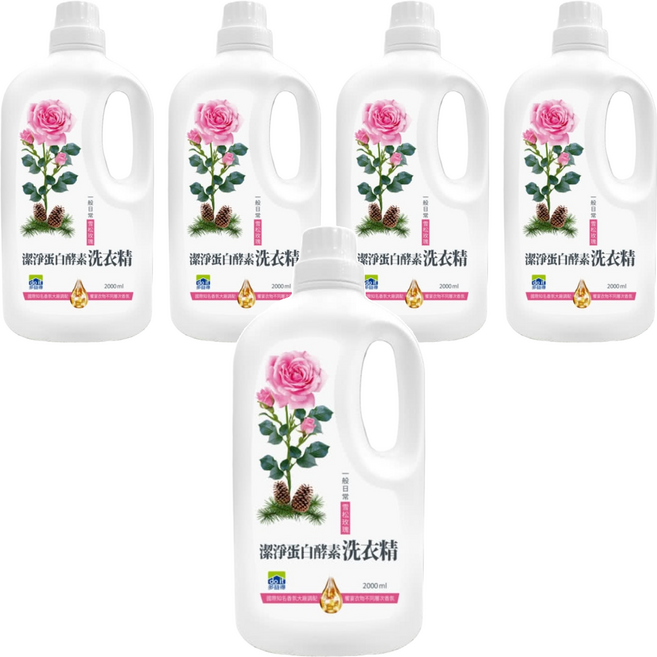 do it 多益得 潔淨蛋白酵素洗衣精 雪松玫瑰香氛, 2L, 1入, 5桶
