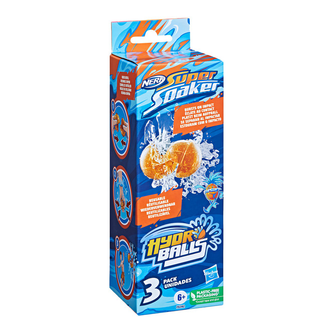 Hasbro 孩之寶 NERF Super Soaker 超威水槍系列 水球 3顆, 1盒, 橙色