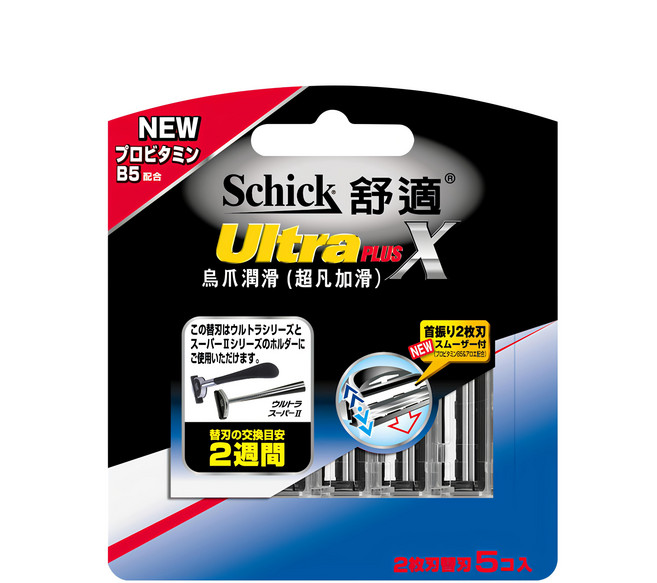Schick 舒適牌 Ultra Plus 烏爪潤滑(超凡加滑) 刮鬍刀片, 5入, 1組