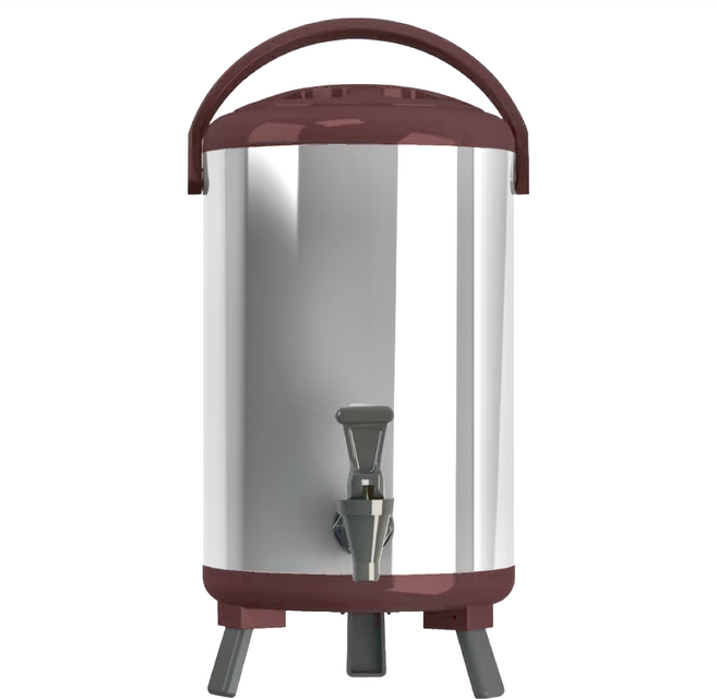 WORTH IT 渥思 日式不鏽鋼保溫茶桶, 可可棕色, 10L, 1個