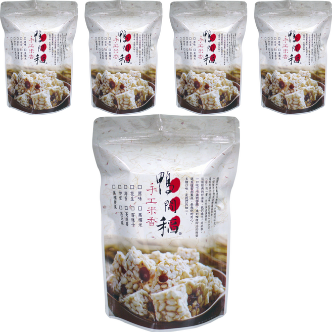鴨間稻 手工米香 原味白米, 120g, 5包