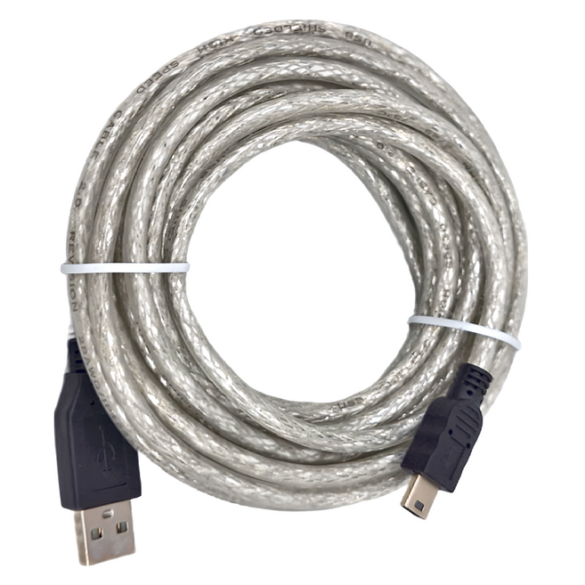 Cable A公 mini 5公 鍍鎳頭 48編屏蔽傳輸線, 5m, 1條