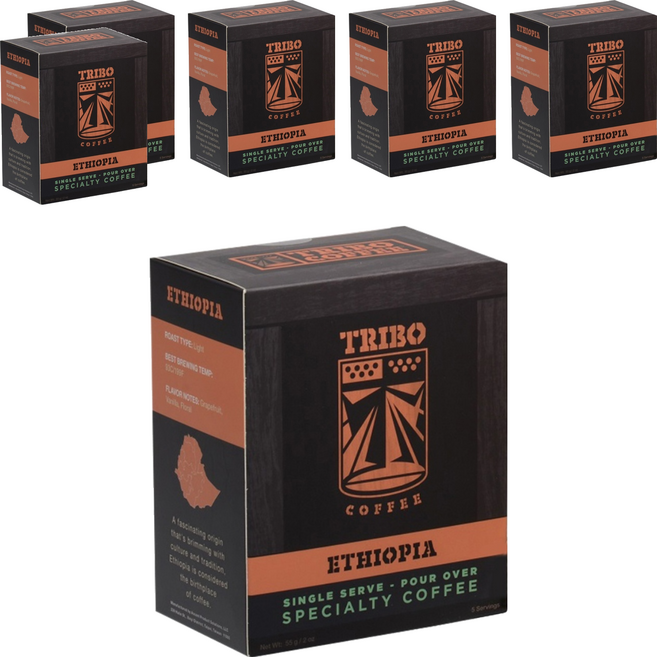 TRIBO COFFEE 濾掛式咖啡 衣索比亞 西達摩 淺焙, 11g, 5包, 6盒