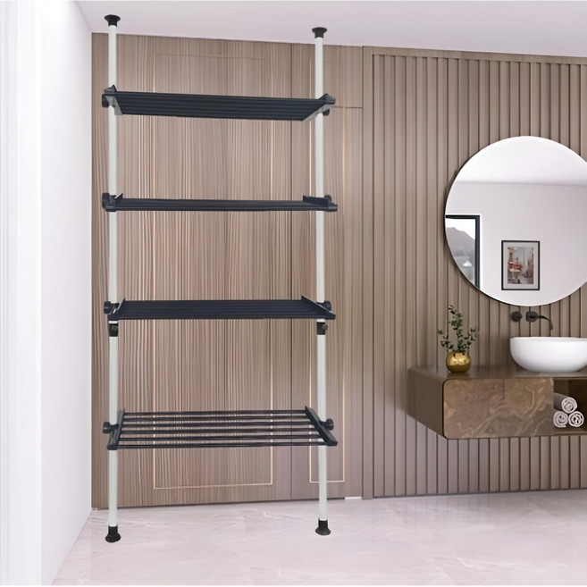 GAHWA HOME SYS. 4層可調節大容量置物衣架 3LB2040, 黑色 + 白色