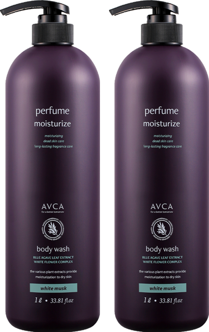 AVCA 香氛沐浴乳 White Musk, 1L, 2瓶