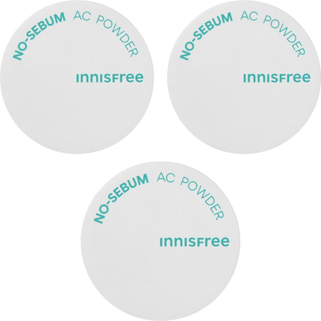 INNISFREE 台灣公司貨 無油無慮真心保濕蜜粉 5g, 3個, 單一顏色