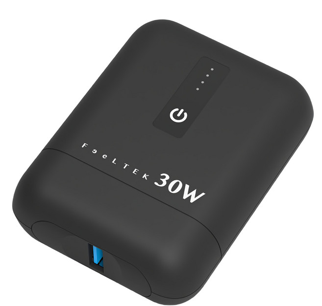 Feeltek Pico Pro 10000mAh 30W PD&QC 隨身行動電源, PBF10KPI30DF, 黑色