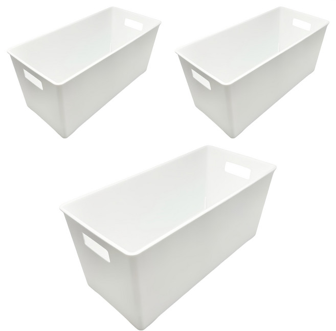 HIMARAYA 收納整理箱窄長 #202677 3.6L, 白色, 3個