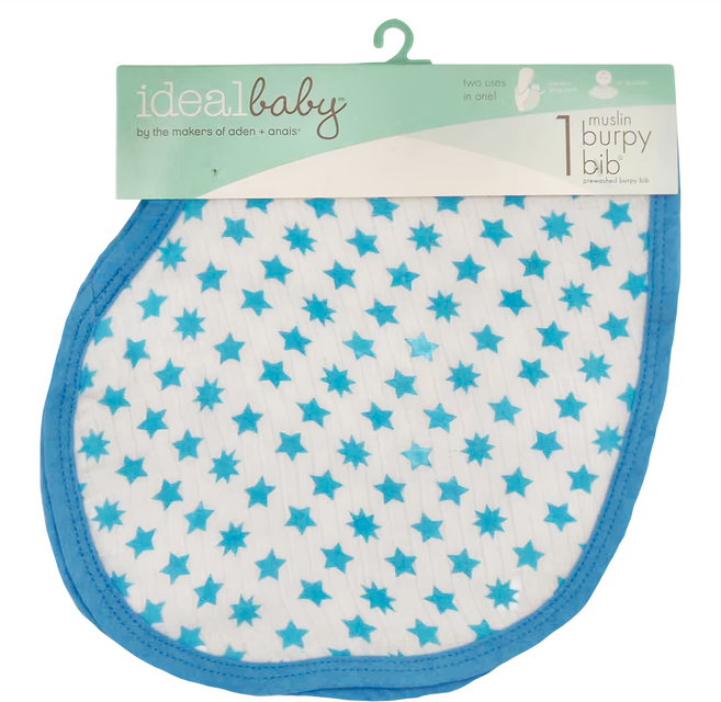 aden anais 美國idealbaby 幼兒打嗝巾, 藍星星, 1個