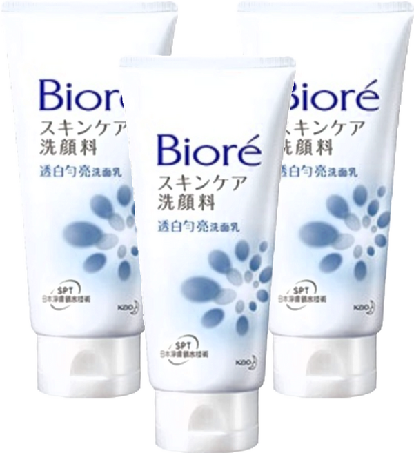 Biore 蜜妮 台灣公司貨 透白勻亮洗面乳, 100g, 3件