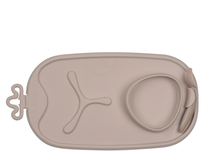 b.box 隨行矽膠餐墊 奶茶色 寶寶外出用餐必備 安全矽膠材質, 1個