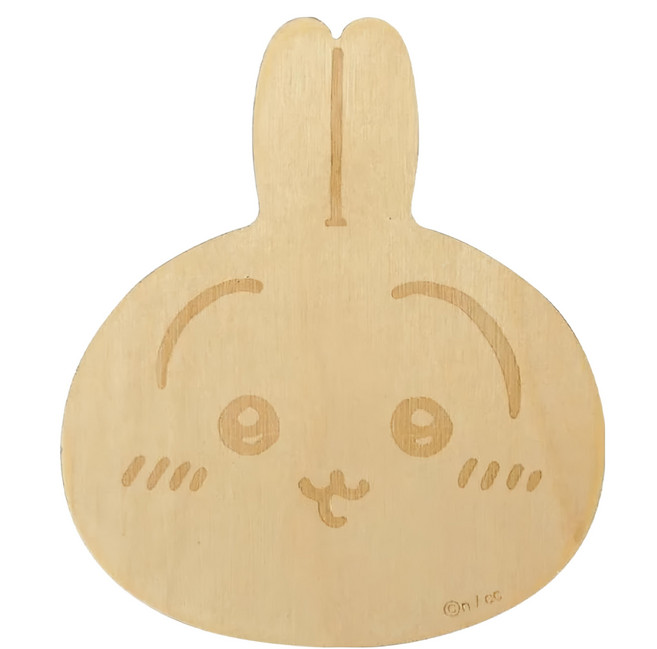 yamaka 山加商店 Chiikawa 吉伊卡哇 天然木製杯墊 可愛隔熱, 木頭色, 1個