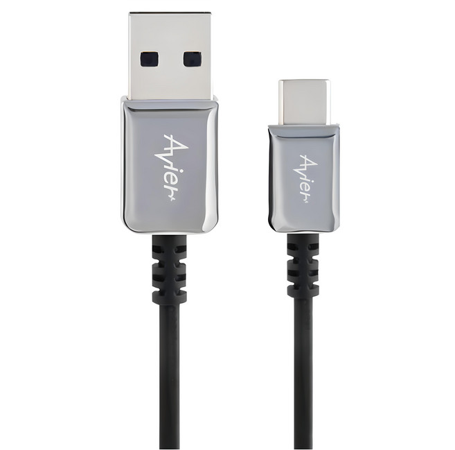 Avier CLASSIC USB A-USB C 高速充電傳輸線, 30cm, 銀色, 1條