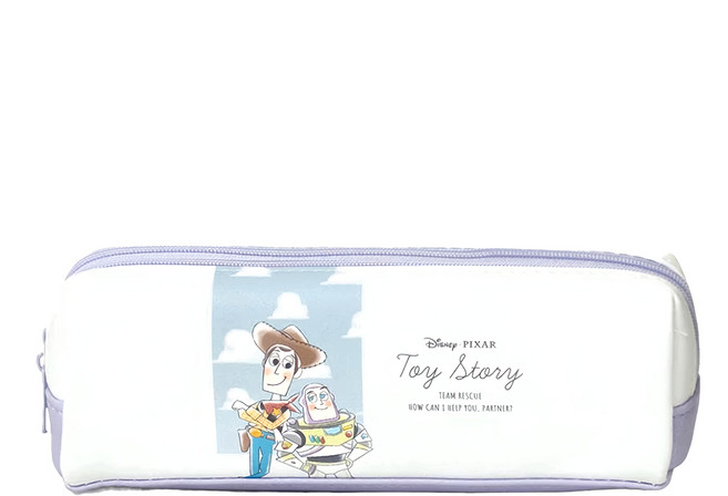TOY STORY 玩具總動員 返校日玩具總動員皮革長方筆袋 SS167-1, 紫色 + 白色, 1個