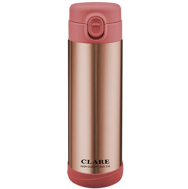 CLARE 316不鏽鋼 陶瓷彈跳保溫杯 CL-374250-2, 玫瑰金, 500ml, 1個