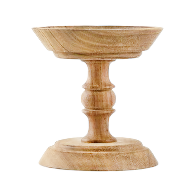 復古木製蠟燭燭台, 原木色