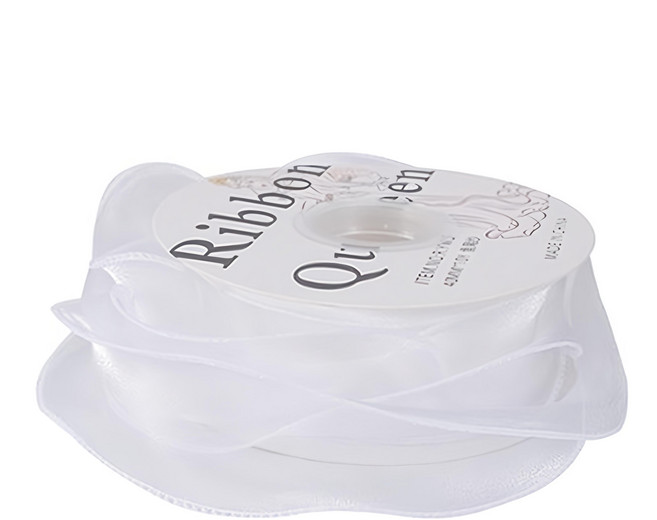 GILGRI 包裝網紗緞帶, 珍珠白色, 9m, 1捲