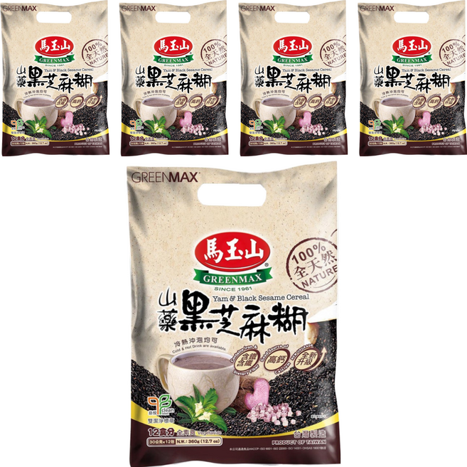 馬玉山 山藥黑芝麻糊, 30g, 12包, 5袋