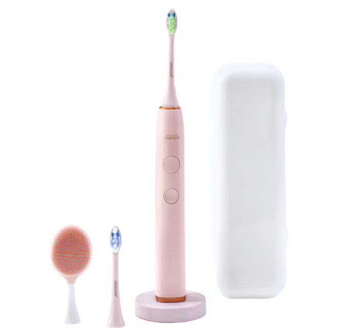 台灣 unicare 高效音波電動牙刷, UNI-101P, 珍珠粉, 1組