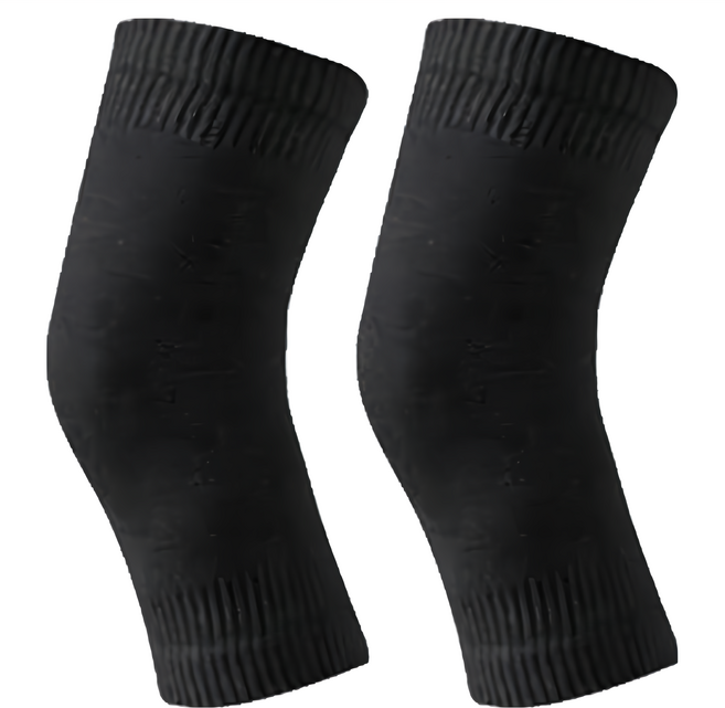 XA 蠶絲羊絨保暖護膝 黑色 日常保暖舒適透氣, 1雙