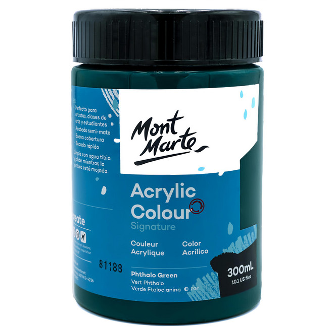 Mont Marte 蒙瑪特 壓克力顏料 皂綠色, 300ml, 1色