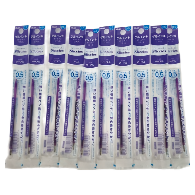 Pentel 飛龍文具 Sliccies鋼珠筆替芯 0.5mm XBGRN5V, 紫色, 10支
