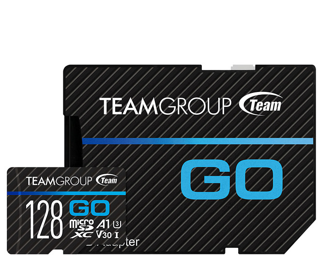 TEAMGROUP 十銓 GO Card MicroSD UHS-I U3 運動攝影機專用記憶卡 含轉卡 128GB 支援4K Ultra-HD高畫質錄影, 1個