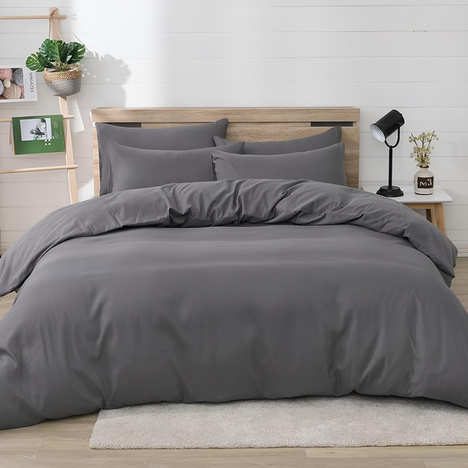 Ishur 伊舒爾 柔絲棉素色薄被套-台灣製造 親膚舒適好眠, 古銅灰