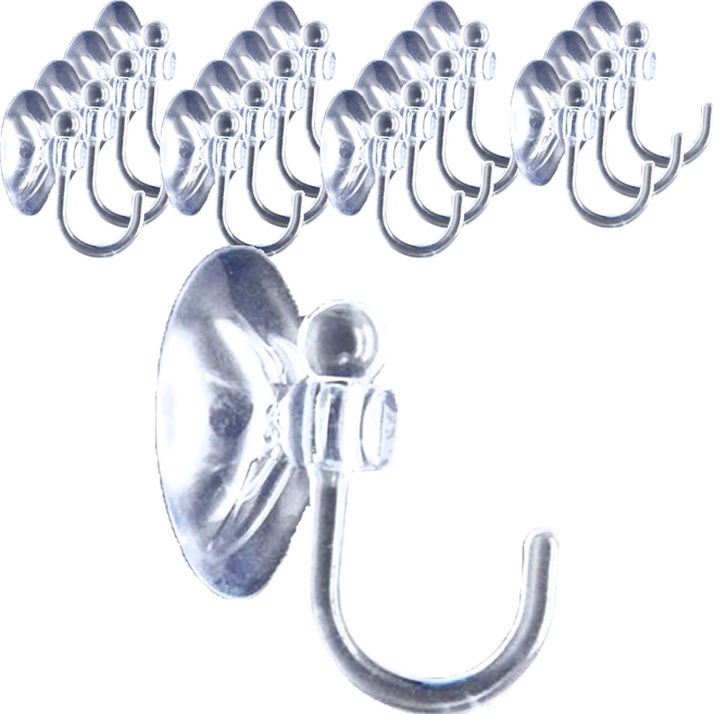 葉子小舖 吸盤掛勾 6cm, 透明色, 16個